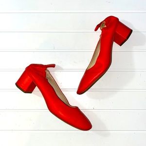 Everlane The Italian Leather Day Heel in Red